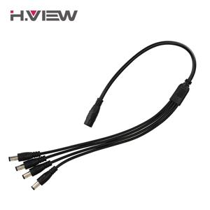 H.View 1 ~ 4 DC 전원 분배기 케이블 CCTV 카메라 용 1 암 ~ 4 출력 수 5.5mm / 2.1mm 감시 시스템 액세서리