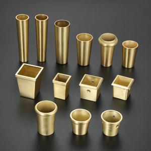 1Pc 소파 다리 튜브 금속 컵 가구 다리 팁 캡 골드 황동 구리 캐비닛 다리 커버 의자 피트 보호대 가구 피팅