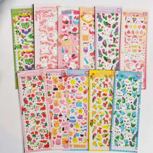 10~11pcs 사랑스러운 귀여운 한국어 탑 로더 장식 인감 스티커 3D 홀로그램 디자인 Kawaii Kpop 카드 소지자 저널링 데코