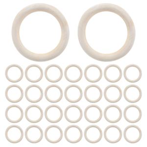 DIY 공예용 나무 반지, 나무 반지, 나무 서클, 마크라메 식물 행어, 장식품 및 보석 만들기, 70mm, 30 개