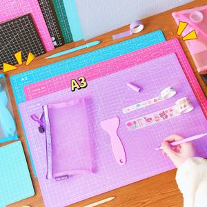 A3 PVC 커팅 매트 공예 커팅 테이블 카드 커터 용 양면 컷 패드 DIY 칼 조각 가죽 커팅 보드 123