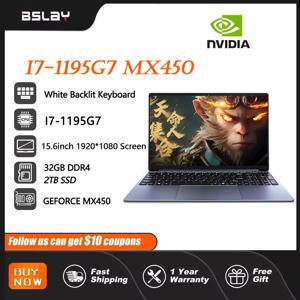 NVIDIA MX450 i7 1195g7 DDr4 32G RAM 2TB SSD 노트북 15.6 인치 노트북 코어 Window11 Pro 1920*1080 화면 휴대용 게임용 노트북