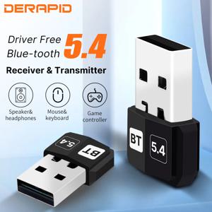 USB Bluetooth 5.4 어댑터 무선 송신기 수신기 Win10/11 드라이버 용 Bluetooth 어댑터 용 동글 오디오 Bluetooth 무료