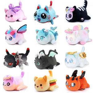 Aphmau Meows 고양이 플러시 장난감 부드러운 Meemeow 박제 도넛 고양이 플러시 카와이 프렌치 프라이 치즈 버거 음식 플러시 인형 크리스마스 선물