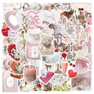 60Pcs 북유럽 스타일 Coquette 스티커 가방 스케이트 보드 노트북 수하물 전화 자동차 스타일링 DIY 데칼 Pegatinas