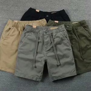 남성용 신축성 허리 지퍼 미니멀리스트 해변 레저 하이 스트리트 반바지, 미국 레트로 야외 힙합 패션, 여름 2024 신제품