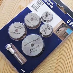 6pcs 고속 강철 원형 톱 블레이드 Hss 커팅 디스크 회전 드릴링 도구 액세서리 목재 플라스틱 및 알루미늄
