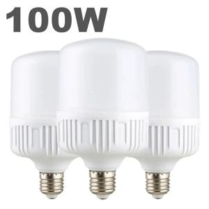 100W E27 LED 전구 220V 깜박임 없음 고휘도 백색광 눈 보호 에너지 절약 램프 높은 열 방출 디자인