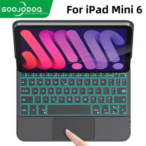 GOOJODOQ iPad Mini 6용 매직 키보드 케이스 6세대 플로팅 캔틸레버 스탠드 iPad Mini 6용 멀티 터치 트랙패드