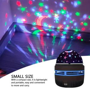 LED 스타 갤럭시 프로젝터 야간 조명 별이 빛나는 하늘 프로젝터 크리스마스 자동 회전 조명 5V USB 룸 침실 홈 인테리어