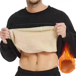 남성용 두꺼운 벨벳 따뜻한 캐주얼 상의, 긴팔 보온 속옷, 남성 라운드넥 패션 티셔츠 M-5XL, 겨울, 1 개