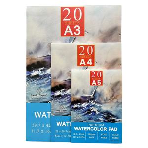 A3/A4/A5 수채화 패드, 140lb/300gsm, 20매 |   성인과 학생을 위한 냉간 압착, 무산소, 아티스트 페이퍼 - 페인팅, Gou