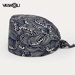 클라우드 인쇄 남자와 여자 스크럽 캡 애완 동물 미용 기관 작업 스크럽 통기성 실험실 모자 sgorro enfermera 간호 모자