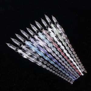 별빛 크리스탈 빈티지 유리 딥펜, 예술 글쓰기, 그림, 서명 장식, 독특한 휴일 선물 세트