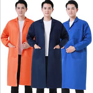 새로운 2024 남여 남성 창고 키퍼 브리더 긴팔 먼지 재킷 노동 보험 여성 작업 먼지 커버 코트 롱 코트 가운