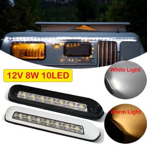12V 8W 10LED RV LED 천막 베란다 빛 방수 캐러밴 인테리어 벽 램프 라이트 바 밴 캠핑카 트레일러 외부 램프