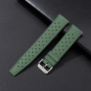 유니버설 열 대 고무 Wacth 밴드 남자 여자 부드러운 실리콘 스트랩 20mm 22mm 교체 팔찌 벨트 스포츠 팔찌 방수