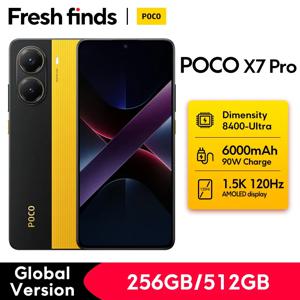 POCO X7 Pro 프로 글로벌 버전 휴대폰, 90W 하이퍼차지 6000mAh 배터리, 치수 8400 울트라 120Hz 1.5K 디스플레이, IP68 NFC, 최신