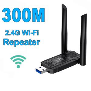 2.4G 300Mbps 무선 USB WiFi 리피터 익스텐더 WiFi 신호 증폭기 부스터 장거리 사무실 홈 네트워크 확장