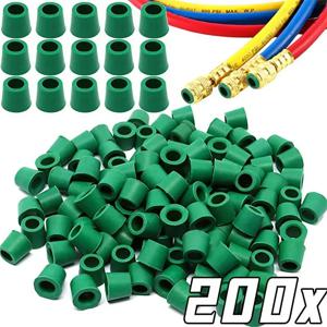 200-50PCS 고무 가스켓 에어컨 1/4 ''충전 호스 밸브 가스켓 매니 폴드 수리 씰 키트 교체 자동차 액세서리