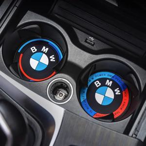 2PCS 자동차 컵 매트 BMW X1 X2 X3 X4 X5 X6 1 2 3 4 5 6 7 Sereis F30 F34 E90 G20 F20 F21 F22 F07 F10 F11 E60 G30 F48 F15 G06 E83