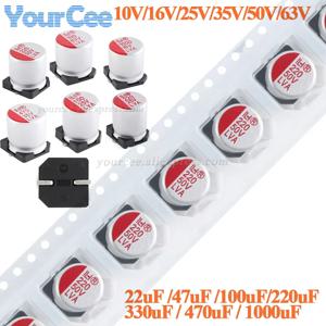 10pcs/2pcs SMD 솔리드 스테이트 알루미늄 전해 커패시터 20% 63V/50V/35V/25V/16V/10V/6.3V 1000uF/470uF/220uF/100uF 커패시턴스