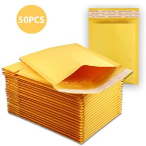 50 Pcs 크래프트 종이 버블 봉투 패딩 메일러 배송 봉투 폼 메일 링 배송 포장 가방 택배 보관 가방