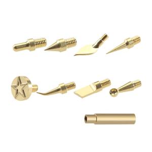 9PCS 열 삽입 너트 철 팁 핫멜트 열 세트 삽입 도구 납땜 인두 팁 3D 인쇄 수정 마무리 황동 스레드 포함