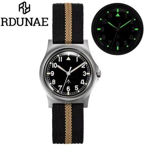 RDUNAE RA01 레트로 밀리터리 시계 쿼츠 무브먼트 316L 스테인레스 스틸 K1 미네랄 유리 일본 슈퍼 루미 너스 스포츠 남성용 시계
