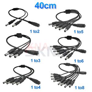 LED 스트립 조명용 DC 전원 분배기 케이블, CCTV 카메라용 전원 어댑터 커넥터 코드, 5.5x2.1mm, 1-2, 3, 4, 5, 6/8 웨이, 5V, 12V