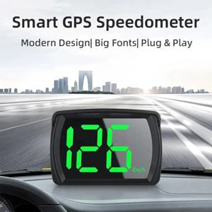 Y03 자동차 GPS HUD 헤드 업 디스플레이 범용 디지털 속도계 프로젝터 Km/h 큰 글꼴 속도 측정기 디스플레이 자동 전자 부품