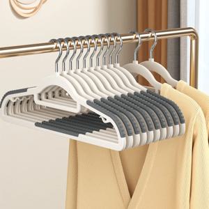 10pcs 홈 원활한 넓은 어깨 옷 걸이, 미끄럼 방지 및 팽창 방지 가방, 건식 및 습식 모두 사용 가능
