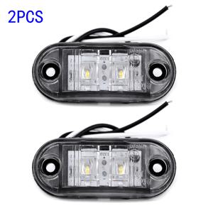 2Pcs 화이트 컬러 LED 사이드 마커 조명 자동차 외부 조명 경고 테일 라이트 자동 트레일러 트럭 트럭 램프