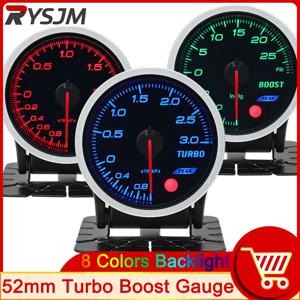 AD 8 색 백라이트 52mm 부스트 게이지 바 PSI Tacometro 터보 압력 게이지 압력계 압력 터보 연료 오일 프레스 오일 온도 12V