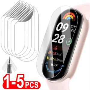 Xiaomi Mi Band 9 8 7 용 1-5PCS 하이드로 겔 필름 Mi Band 8 7 6 5 Mi Band9 보호 필름 유리가 아님