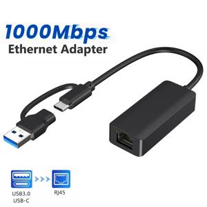 USB C타입 이더넷 어댑터, 1000Mbps USB 3.0 RJ45 네트워크 카드, 맥북 PC 윈도우 XP 7 8 10 안드로이드 USB 랜 인터넷 케이블 ,USB Type C Ethernet Adapter 1000Mbps USB 3.0 RJ45 Network Card For MacBook PC Windows XP 7 8 10 Android USB Lan Internet Cable