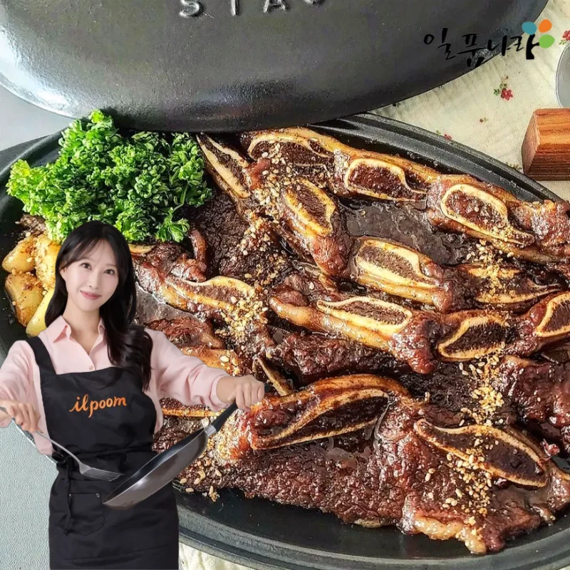 일품나라 갈비퀸 양념 LA갈비 500g X 2팩 고기 세트