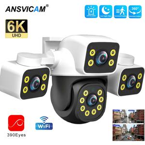 ANSVICAM 6K UHD 실외 WiFi IP 카메라 12MP 트리플 렌즈, AI 인간 감지 및 CCTV 보안 모니터링을 위한 자동 추적