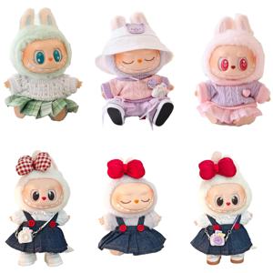 Ropa Labubu 인형 의류 복장 액세서리 스웨터 원사 스커트 15/17cm Labubu 봉제 인형 의류 소녀 장난감