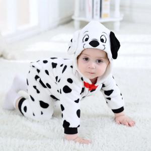 Umorden 아기 달마시안 얼룩덜룩 한 개 의상 Kigurumi 만화 동물 Rompers 유아 유아 점프 슈트 플란넬 할로윈 멋진 드레스