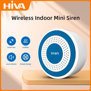 새로운 실내 스트로브 사이렌 433MHZ 라이트 사이렌 미니 독립형 스트로브 사이렌 PIR 도어 센서가있는 홈 보안 사운드 경보 시스템