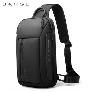 BANGE 브랜드 디자인 옥스포드 트렌디 방수 소재 남성용 가슴 가방 대용량 패션 멀티 포켓 남성용 슬림 백