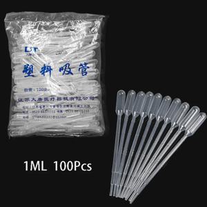 100Pcs 전송 피펫 1ml 플라스틱 투명 피펫 일회용 안전 눈 Dropper 전송 졸업 피펫 실험실 용품