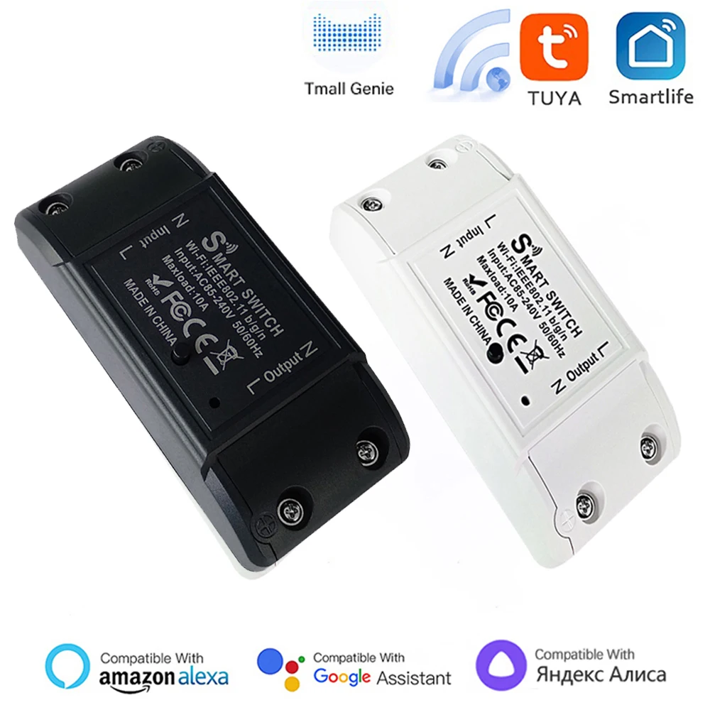 Tuya WiFi 스마트 라이트 스위치 범용 차단기 타이머 스마트 라이프 APP 무선 원격 제어 모듈은 Alexa Google 홈을 통해 작동합니다.