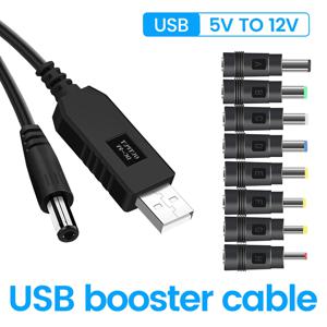 USB to DC 전원 케이블, 5V to 12V 부스트 컨버터, 8 어댑터, USB to DC 잭 충전 케이블, 와이파이 라우터 미니 선풍기 스피커용