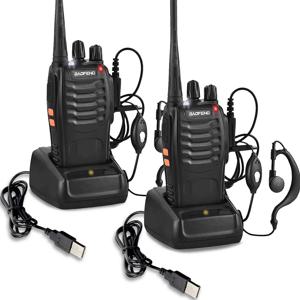 Baofeng 888S 워키토키 BF-888S, 햄 양방향 라디오 세트, UHF 400-470MHz, 16CH 워키토키 트랜시버, USB 충전기, 5W, 1 개, 2 개
