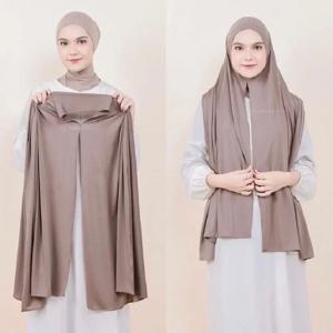 75*175CM 착용하기 쉬운 저지 Hijab 스카프 솔리드 컬러 인스턴트 모달 슬릿 Hijab 여성용 얇은 소프트 선 스크린 풀오버 헤드 랩