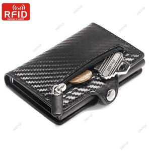 탄소 섬유 Rfid 차단 보호 남자 id 신용 카드 소지자 지갑 가죽 금속 비즈니스 은행 신용 카드 소지자 케이스