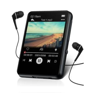 BT 5.0 내장 터치 스크린 Mp3 플레이어, HD 스피커 내장 MP3 플레이어, FM 라디오 및 음성 녹음, 32GB, 2.4 인치