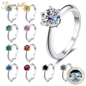 GRA 인증 Moissanite 반지 VVS1 실험실 다이아몬드 솔리테어 반지 여성용 약혼 약속 웨딩 밴드 쥬얼리